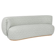 Divano curvo Modern Bolota OUTDOORS, tessuto jacquard DEDAR verde a motivi floreali di Greenapple