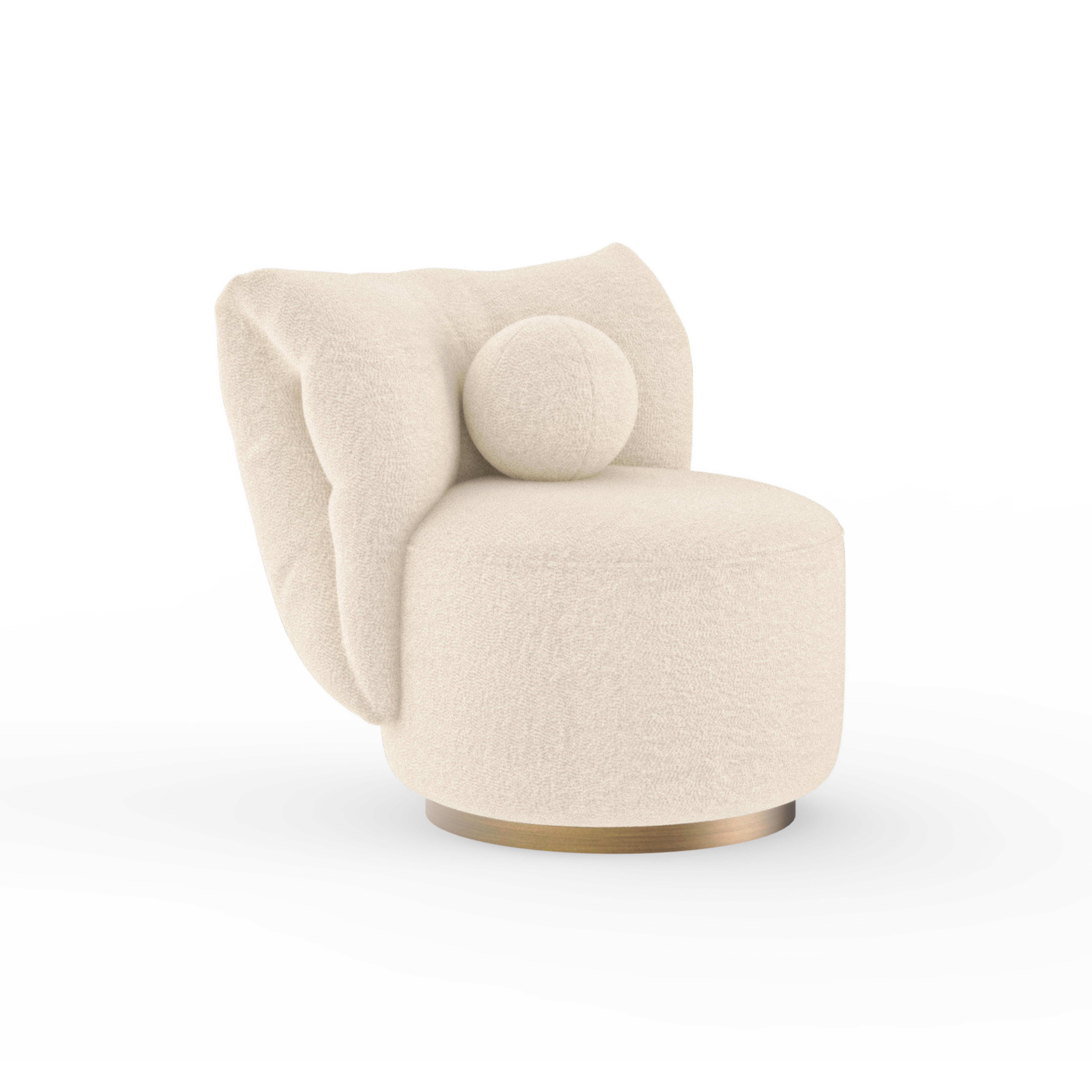 Portugais Chaise d'appoint moderne Bolota, Dedar Boucle, laiton, fait main Greenapple en vente
