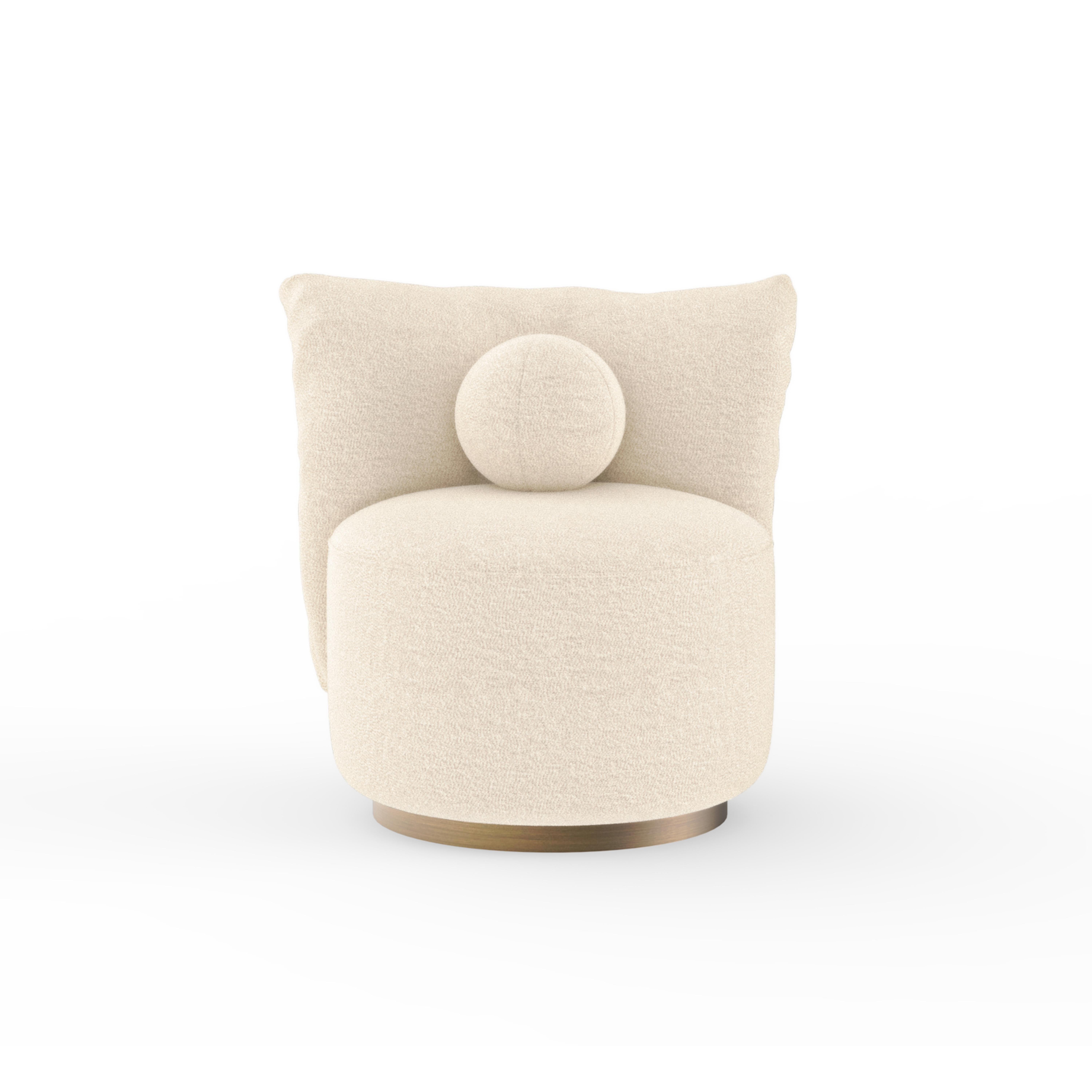 Brossé Chaise d'appoint moderne Bolota, Dedar Boucle, laiton, fait main Greenapple en vente