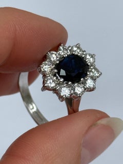 Modern Boodles and Dunthorne Sapphire and Diamond 18 Carat White Gold Band
