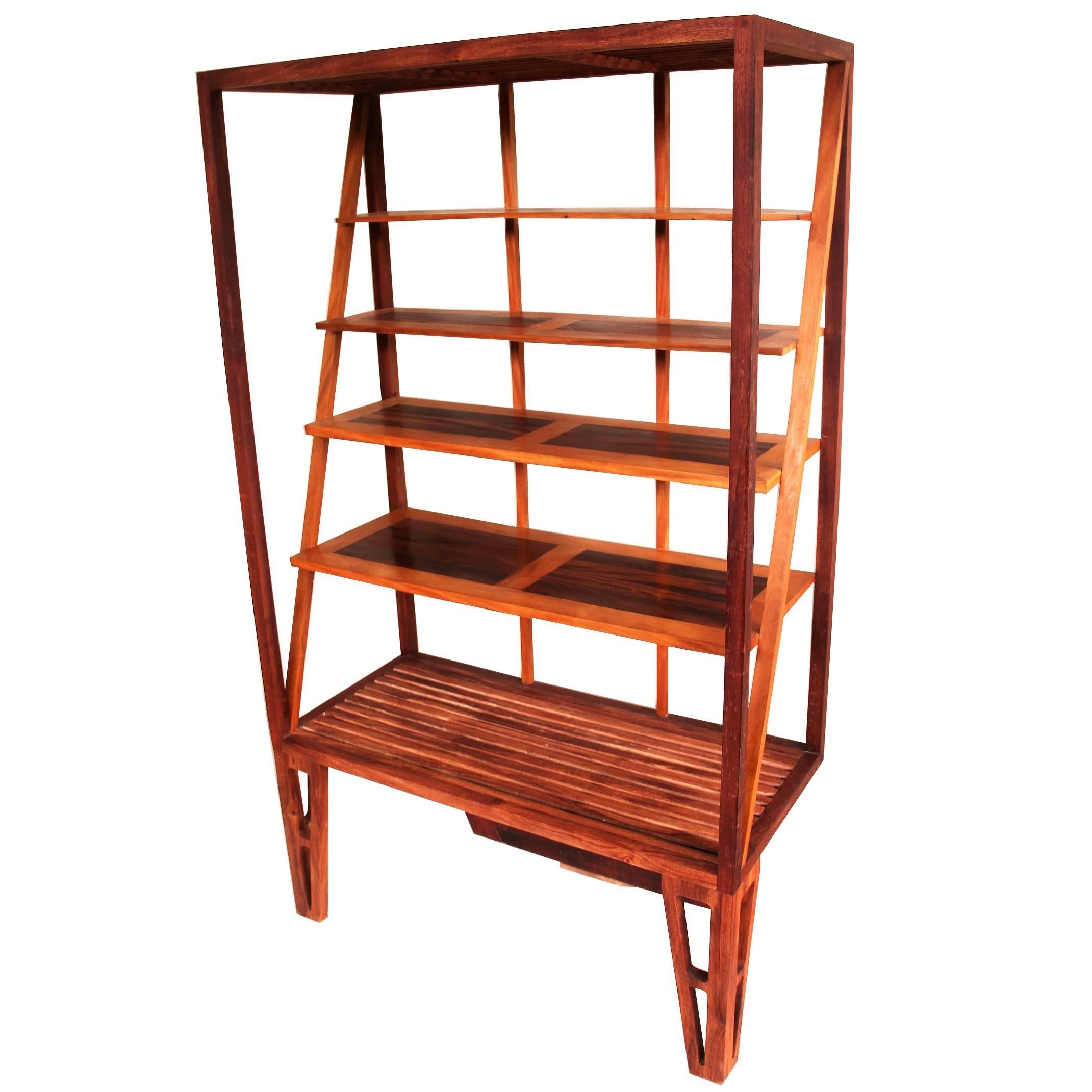 Modern Bookcase, Brazilian Hardwood the 'Armonny' by Deodato