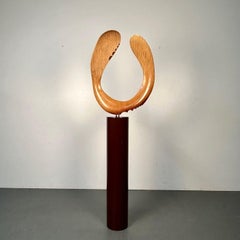 David Hymes, Contemporary, Boomerang Sculpture, Plywood, Steel Pedestal, 2010s