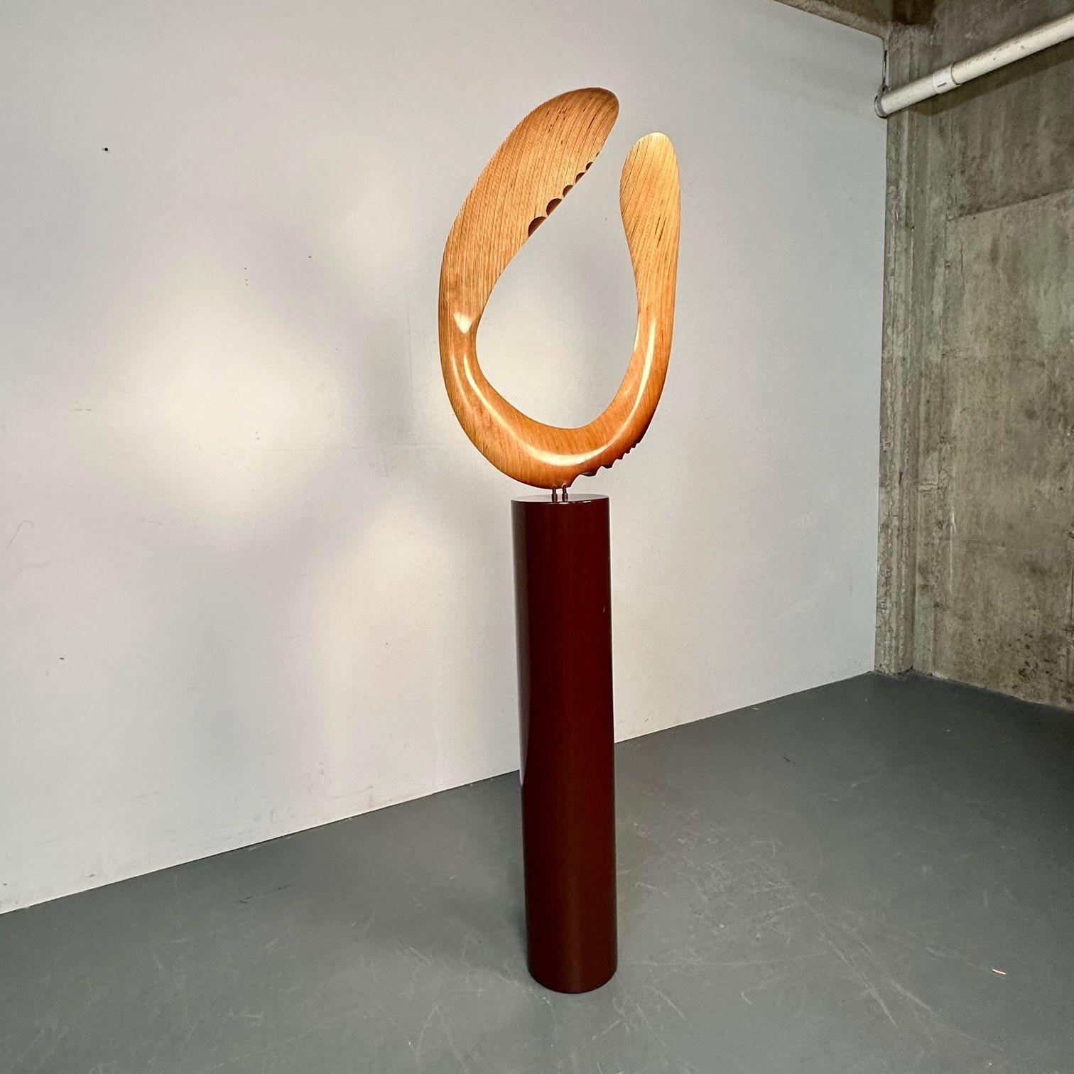  David Hymes, Contemporary, Bumerang-Skulptur, Sperrholz, Stahl Pedestal, 2010er (Metall) im Angebot