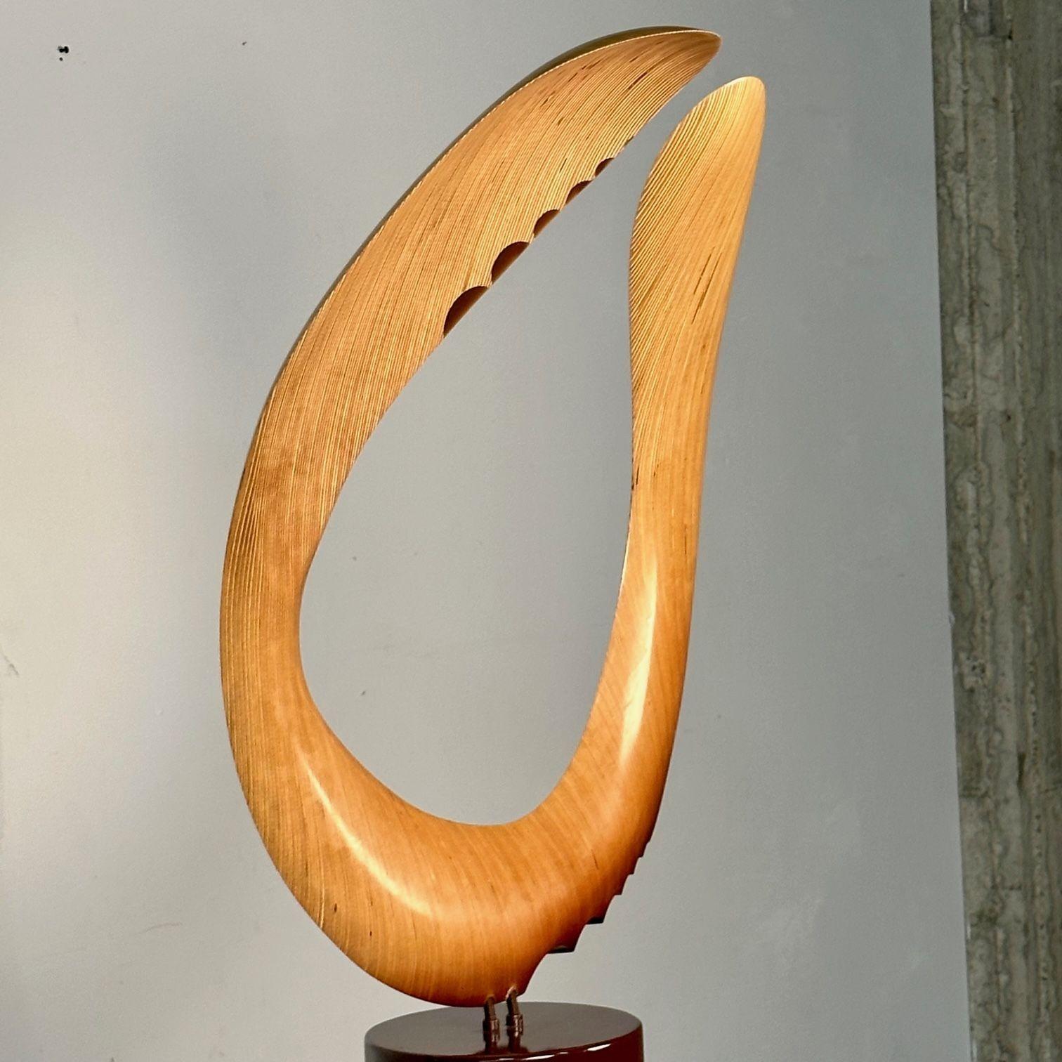  David Hymes, Contemporary, Boomerang Sculpture, Plywood, Steel Pedestal, 2010s For Sale 4