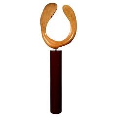 David Hymes, Contemporary, Boomerang Sculpture, Plywood, Steel Pedestal, 2010s