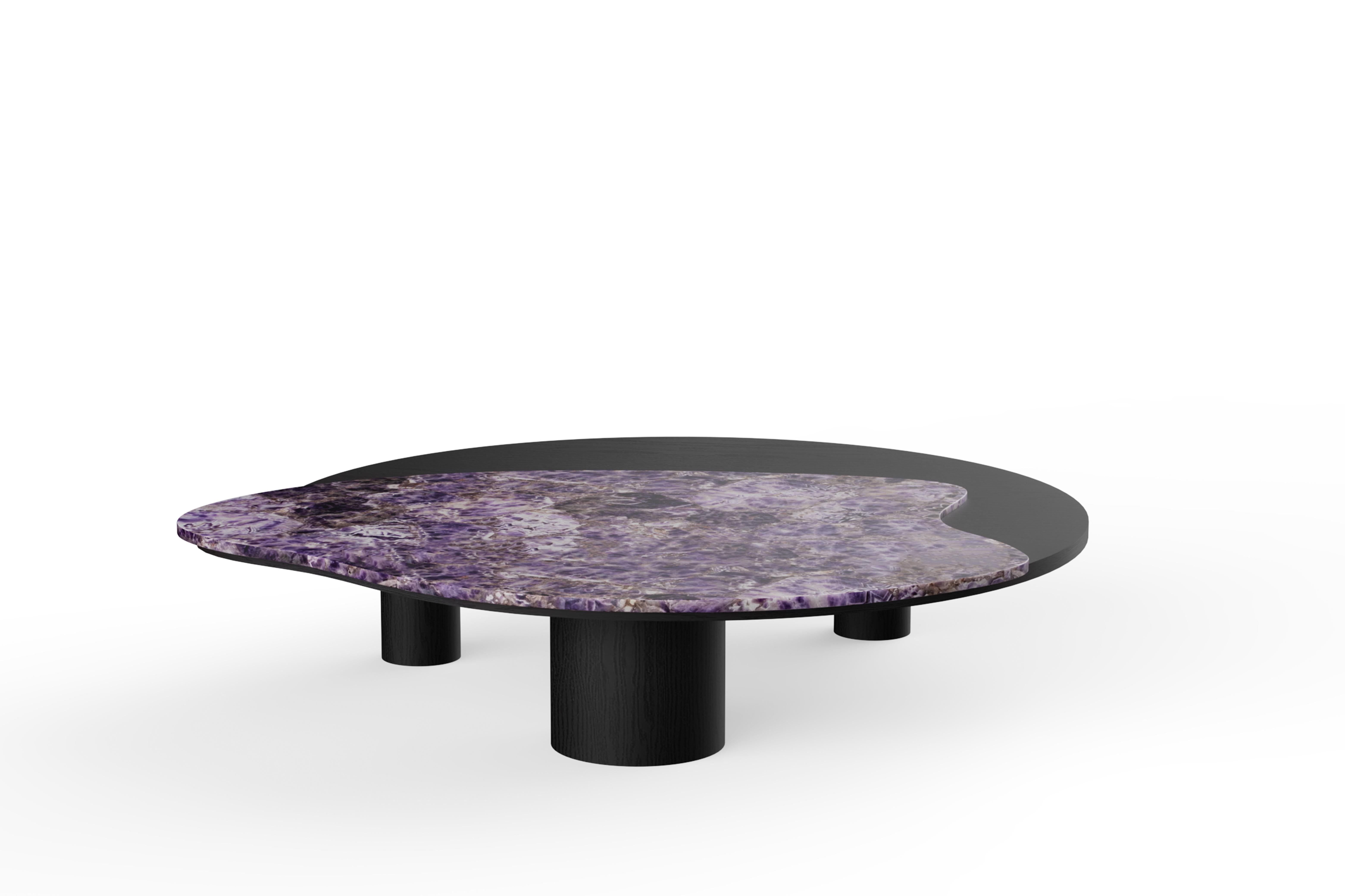 Portuguese Modern Bordeira Coffee Table, Amethyst Stone, Handmade Portugal by Greenapple For Sale