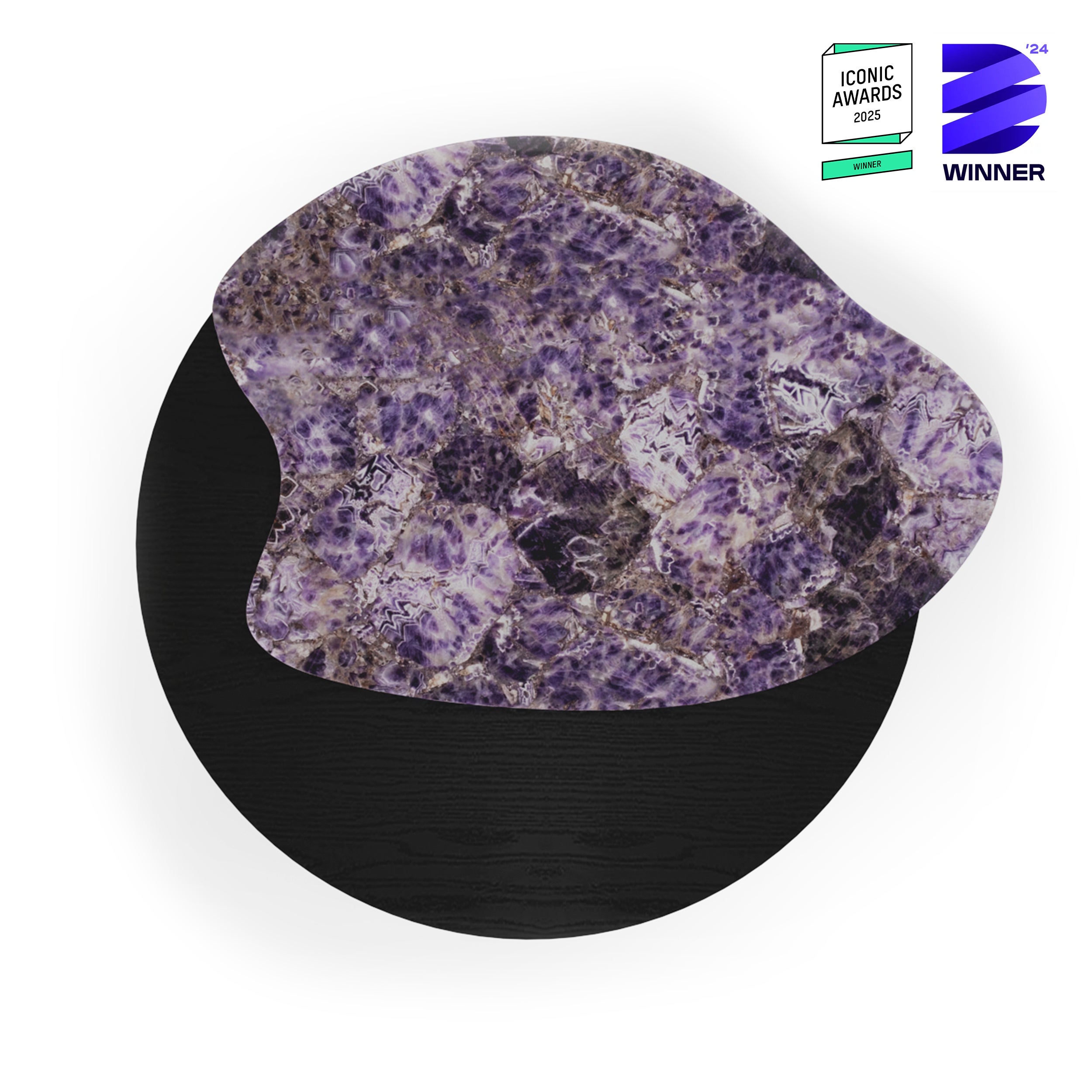 Tavolino moderno Bordeira, pietra ametista, fatto a mano in Portogallo da Greenapple