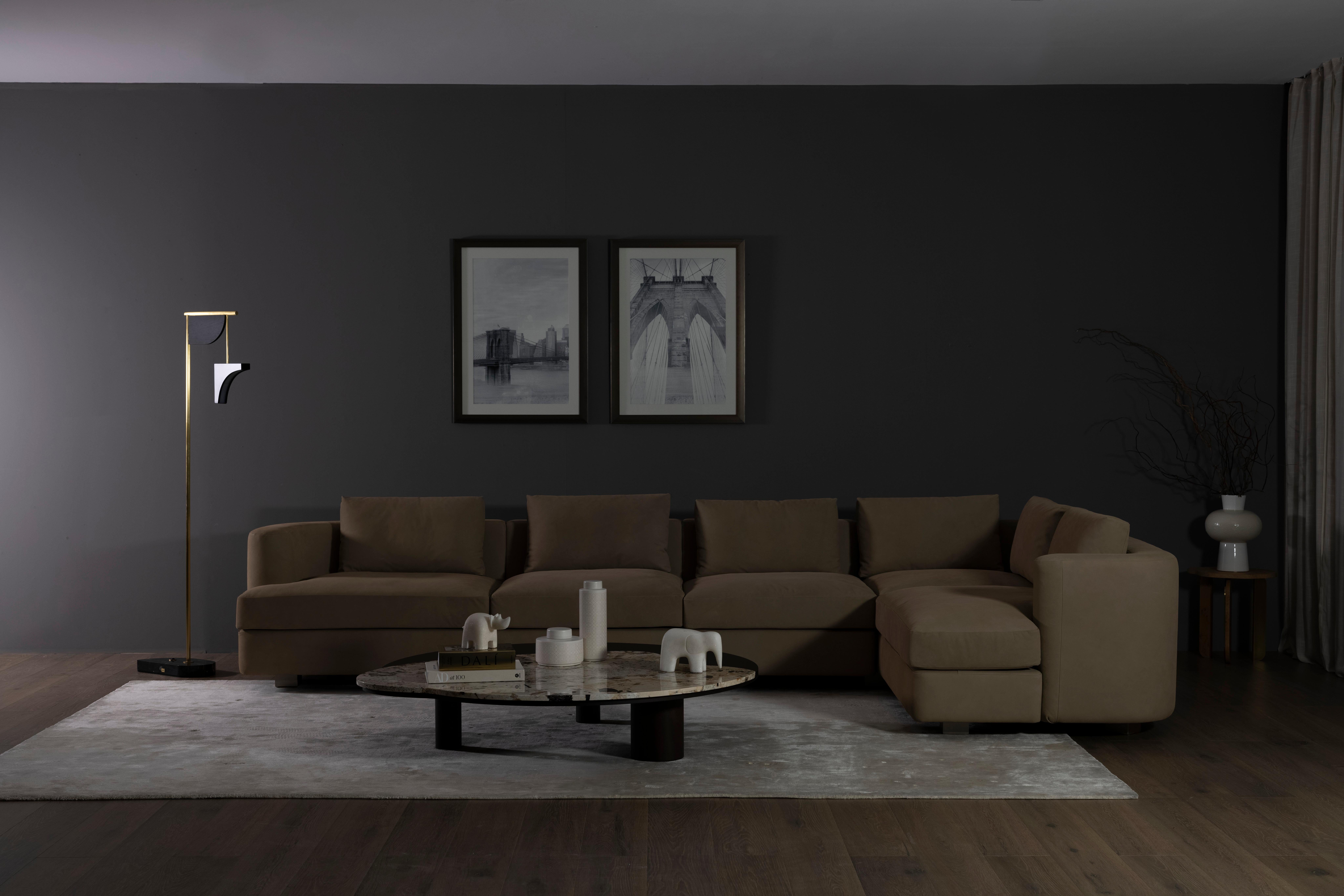 Modern Bordeira Coffee Tables, Marble, Oak, Handmade in Portugal by Greenapple For Sale 5