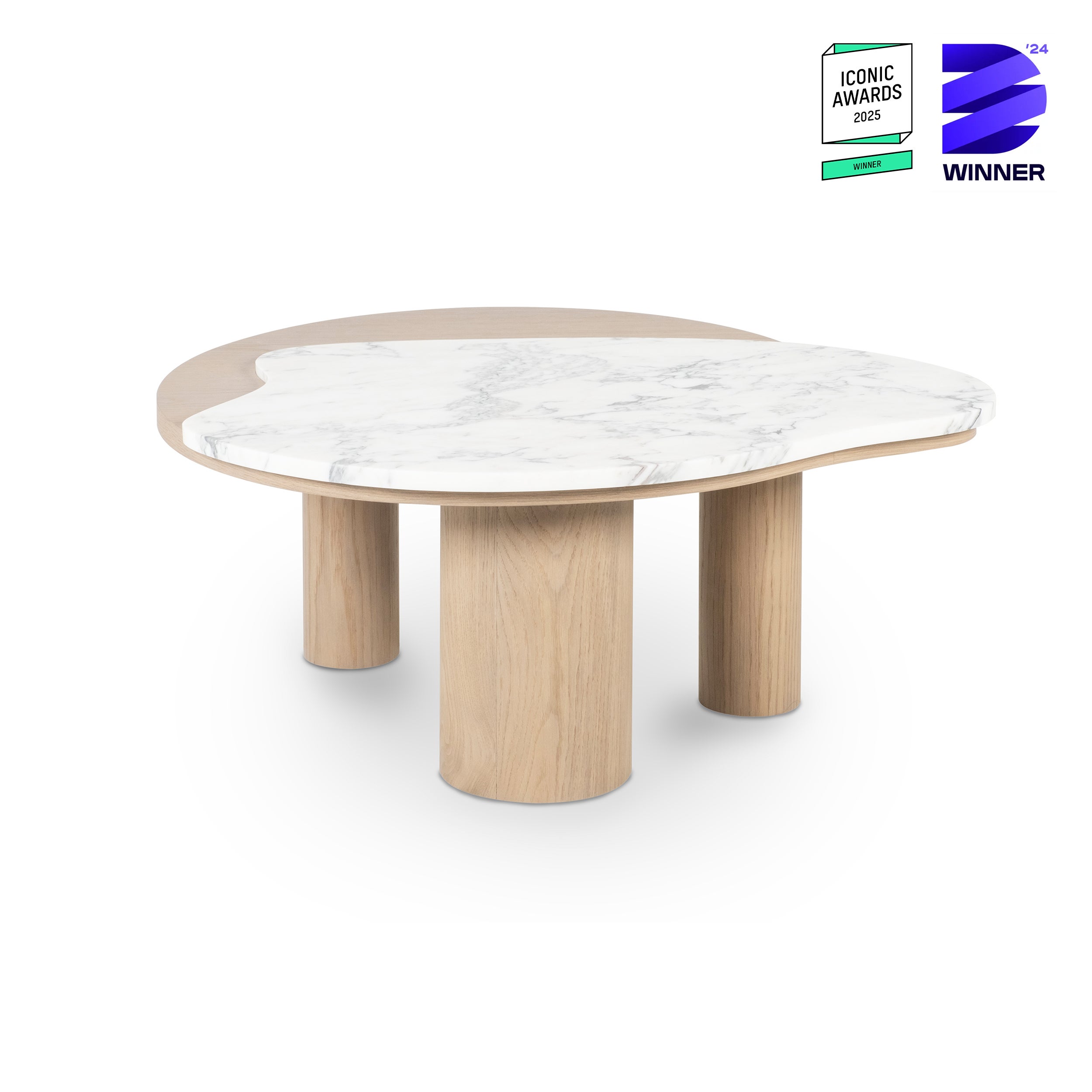 Moderne Bordeira-Couchtische, Marmor, Eiche, handgefertigt in Portugal von Greenapple