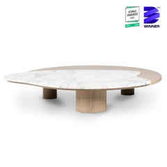 Modern Bordeira Coffee Tables, Marble, Oak, Handmade in Portugal by Greenapple