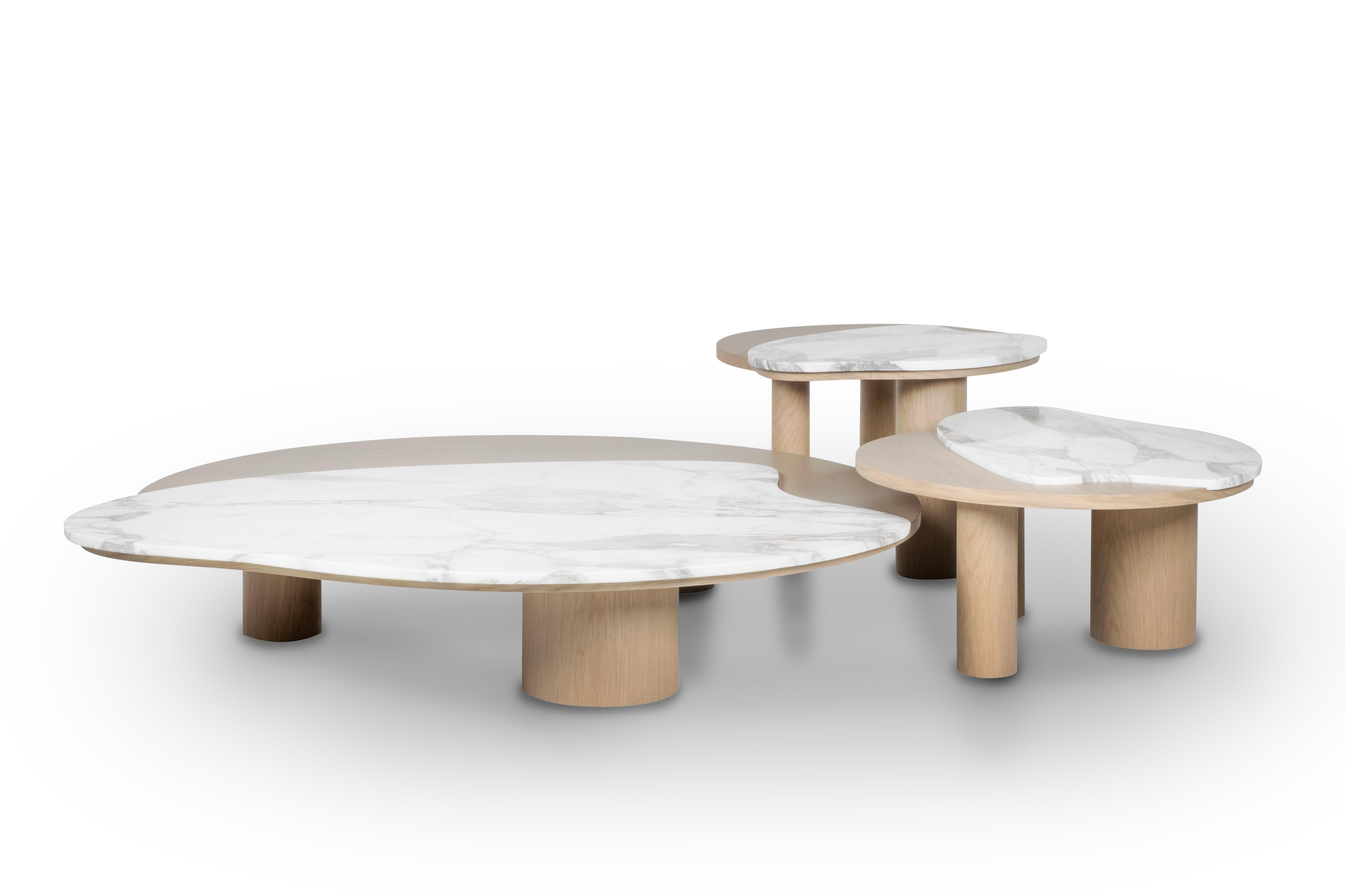 Modern Bordeira Nesting Coffee Tables, Granite, Handmade Portugal by Greenapple In New Condition For Sale In Lisboa, PT