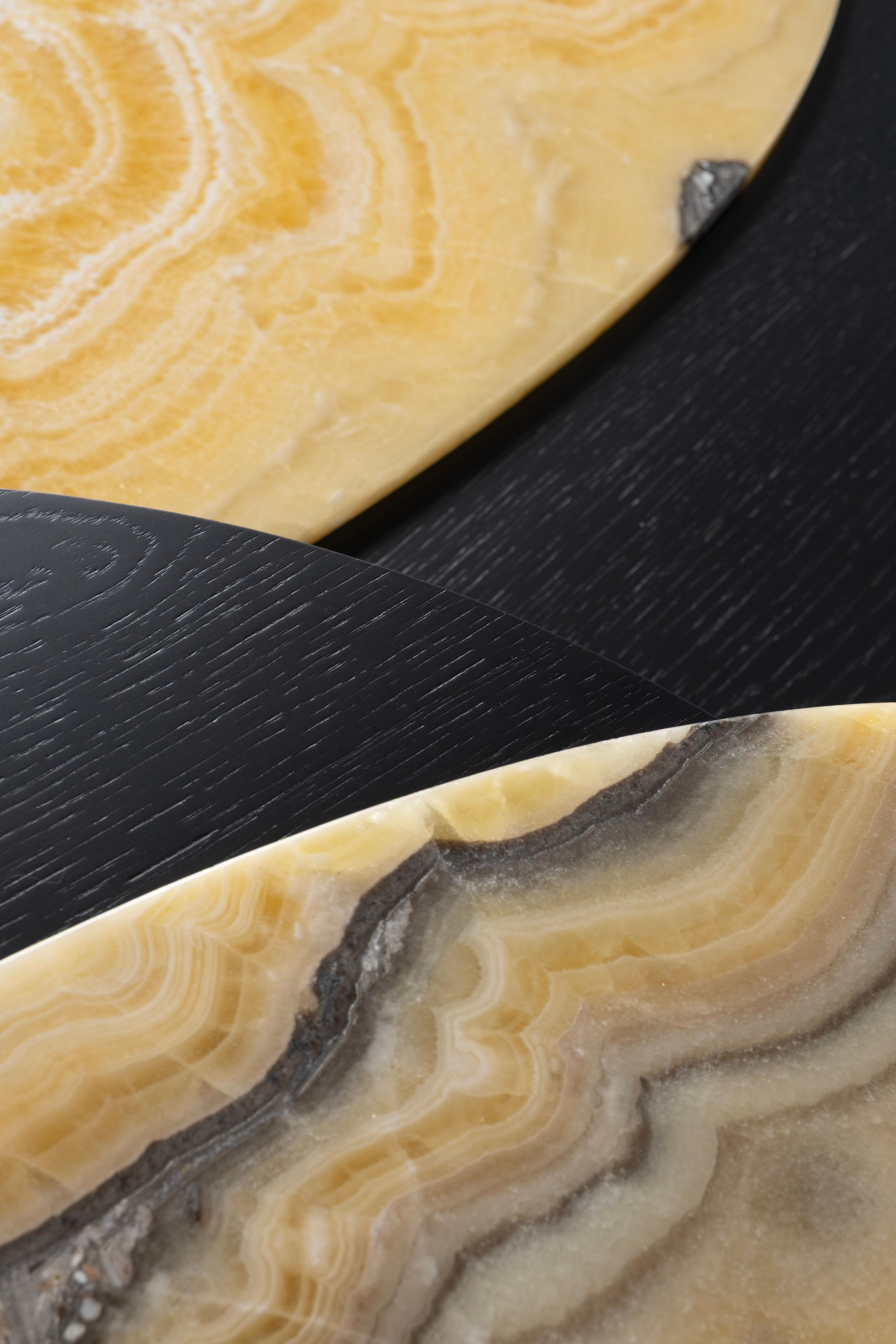 Modern Bordeira Nesting Coffee Tables, Nilo Onyx, Handmade Portugal Greenapple For Sale 3