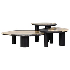 Moderne Bordeira Nesting Couchtische, Nilo Onyx, Handgefertigt Portugal Greenapple
