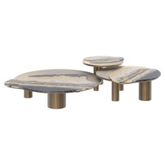 Modern Bordeira Nesting Coffee Tables, Nilo Onyx, Handmade Portugal Greenapple