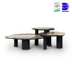 Modern Bordeira Nesting Coffee Tables, Nilo Onyx, Handmade Portugal Greenapple