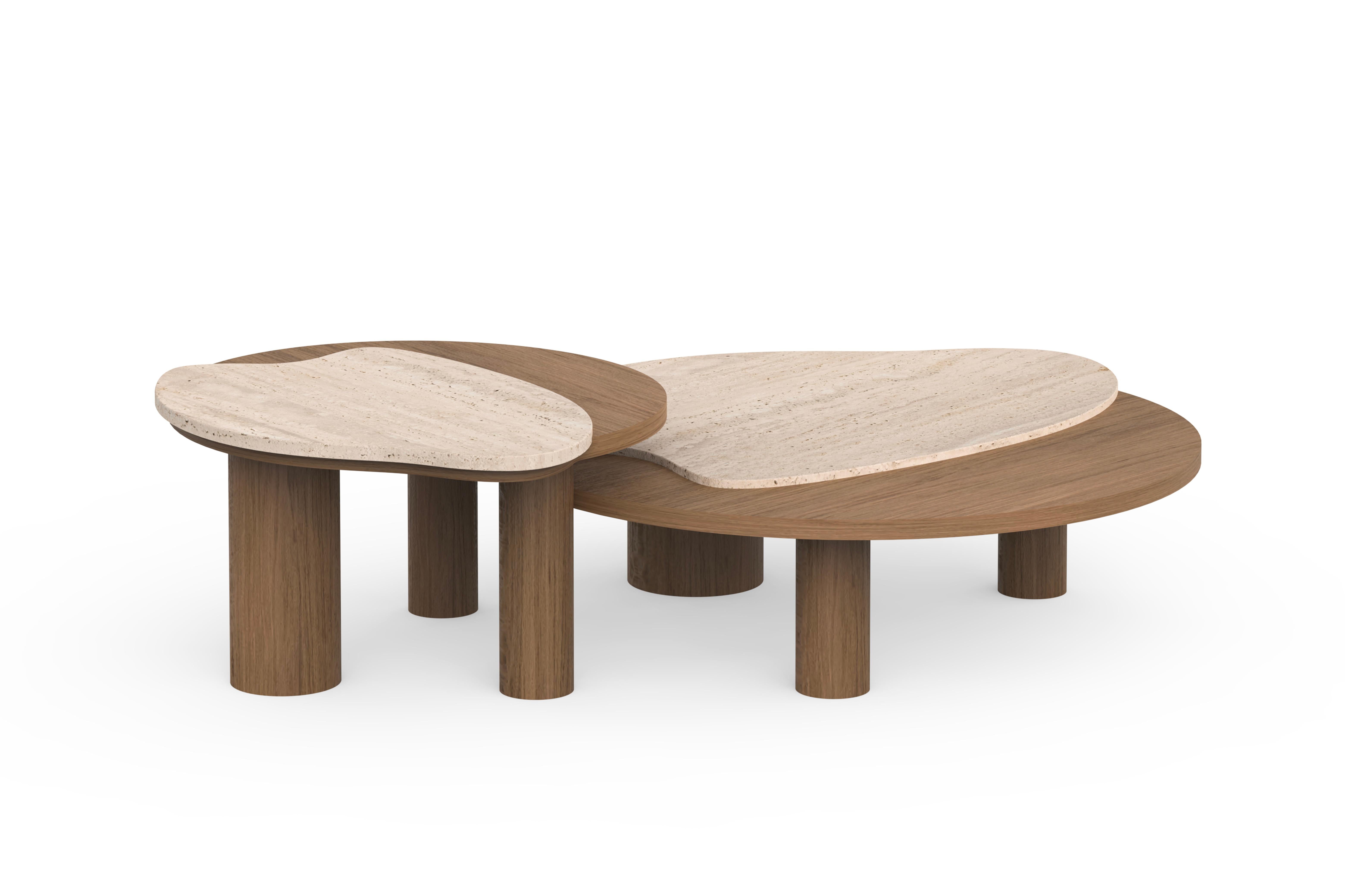 Mid-Century Modern Set/2 Bordeira Nesting Coffee Tables, Contemporary Collection, Handcrafted in Portugal - Europe by Greenapple.

La table basse gigogne Bordeira a été conçue pour apporter l'essence de la nature dans les espaces intérieurs, en