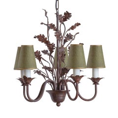 Modern Botanical Wrought Iron Chandelier
