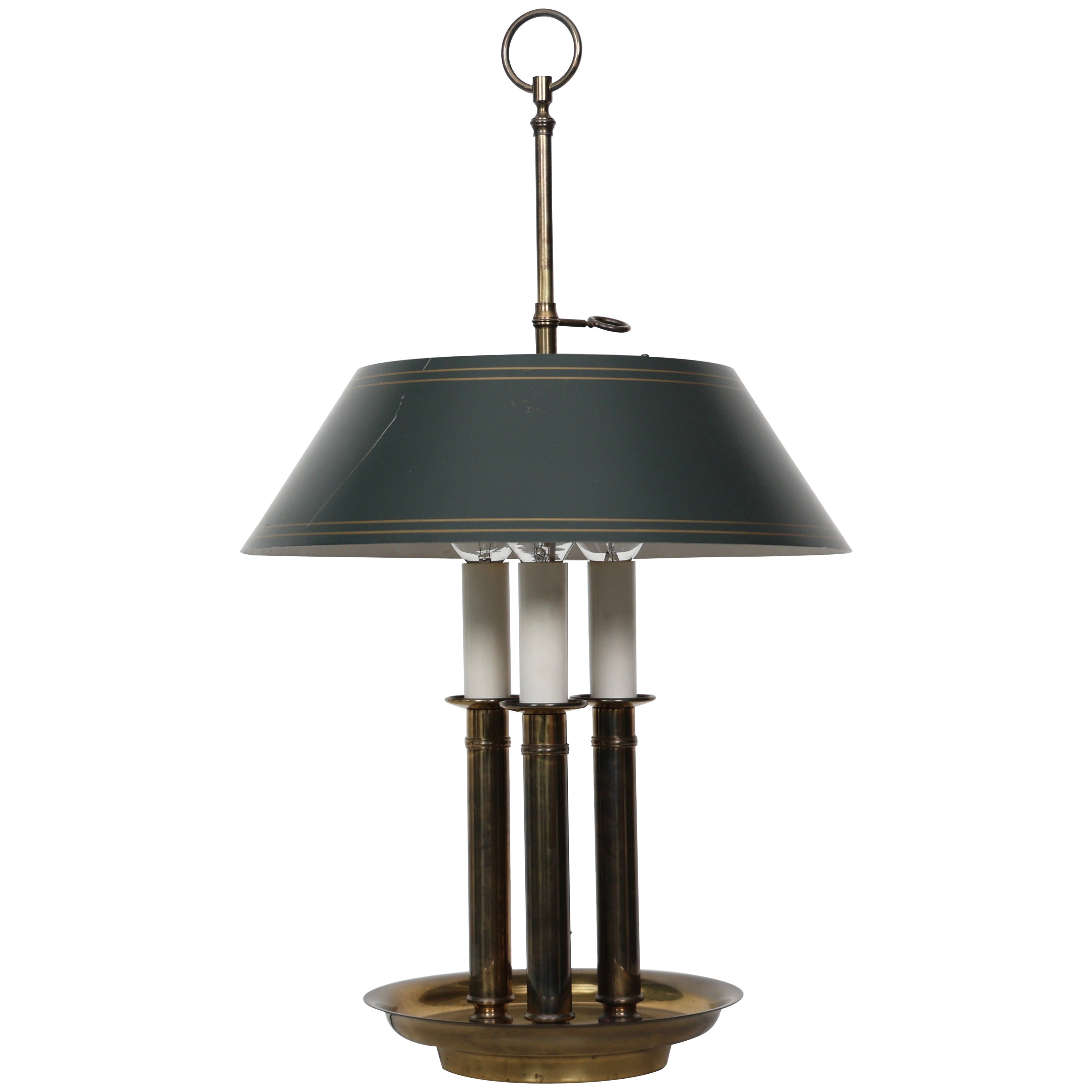 Lampe de table moderne en laiton de style Bouillotte par Th. A Valentin, années 1960, Danemark en vente