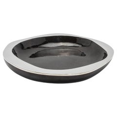 Modern Bowl in Black Shell with Stainless Steel Details by R&Y Augousti