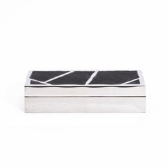 Modern Box in Black Shagreen with Polished Stainless Steel by R&Y Augousti