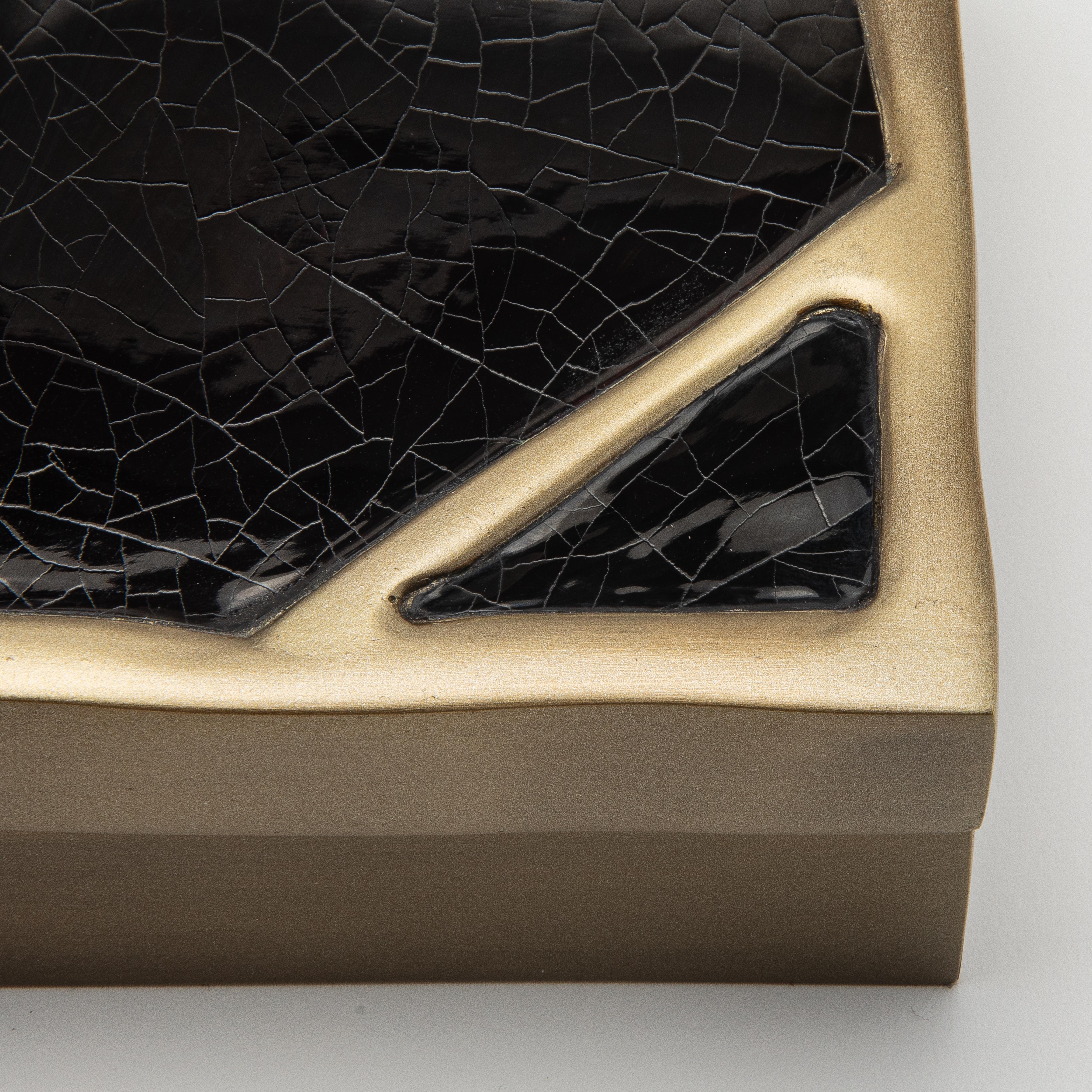 Modern Box in Black Shell with Bronze Patina Brass by R&Y Augousti 3