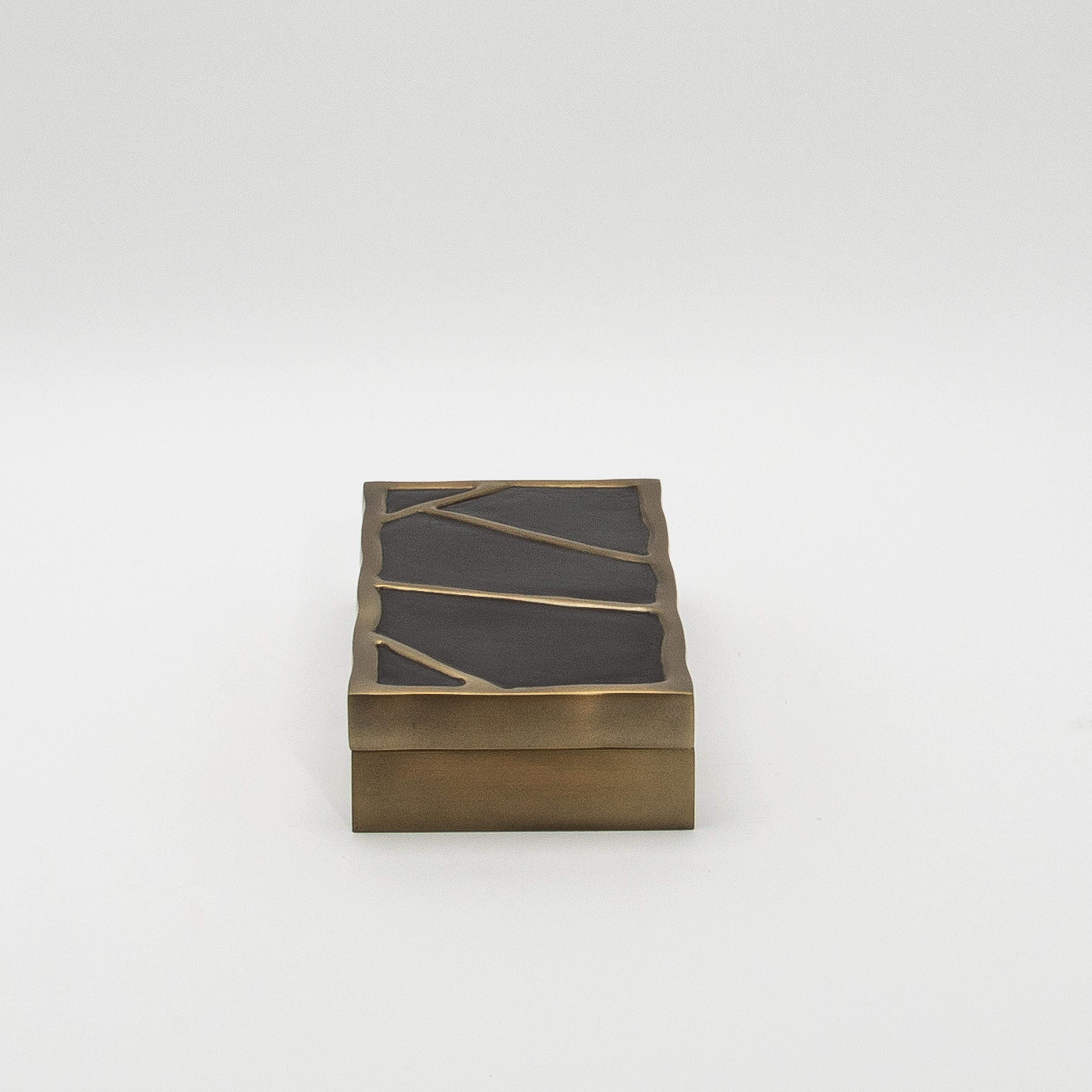 Philippine Modern Box in Black Shell with Bronze Patina Brass by R&Y Augousti