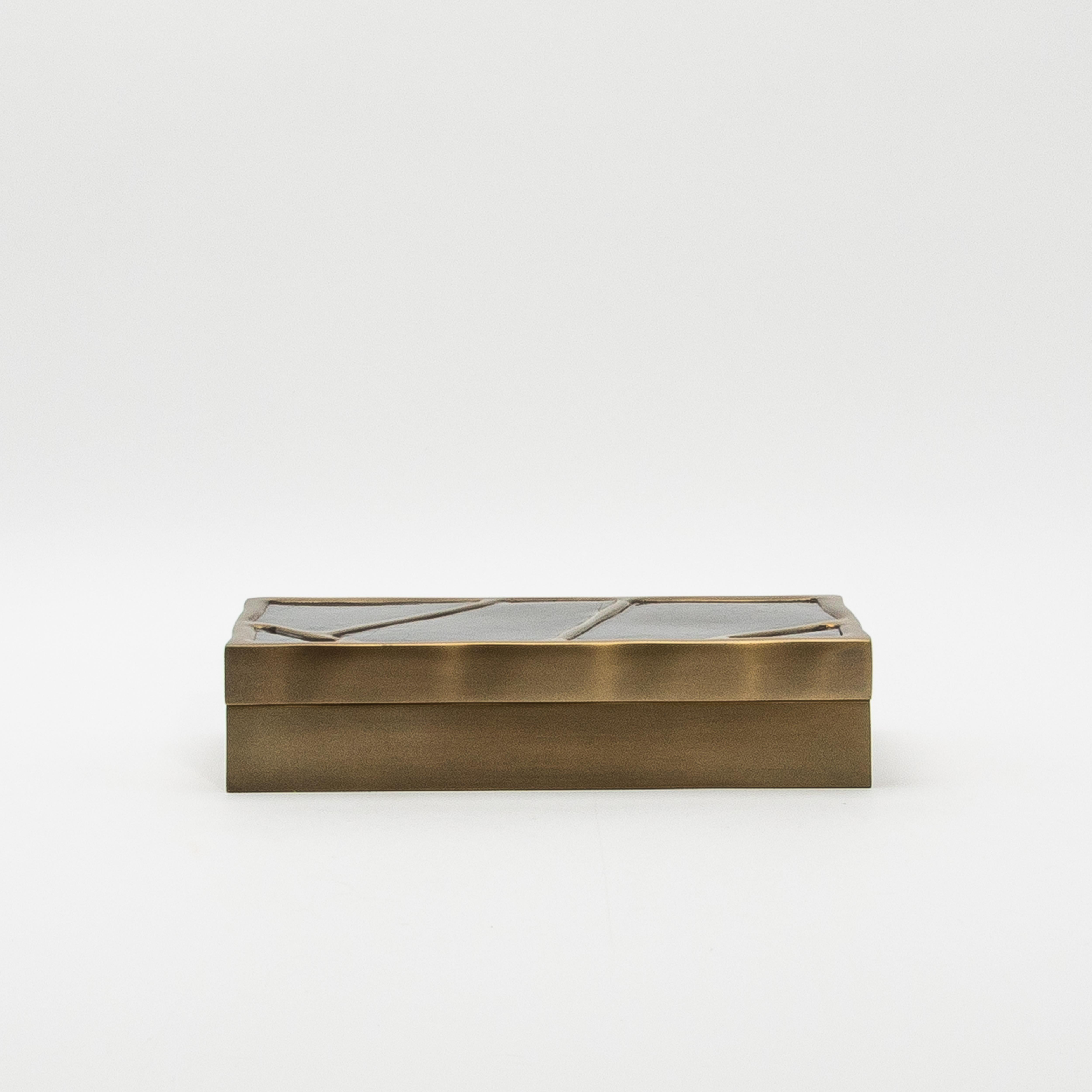 Modern Box in Black Shell with Bronze Patina Brass by R&Y Augousti In New Condition In West Hollywood, CA