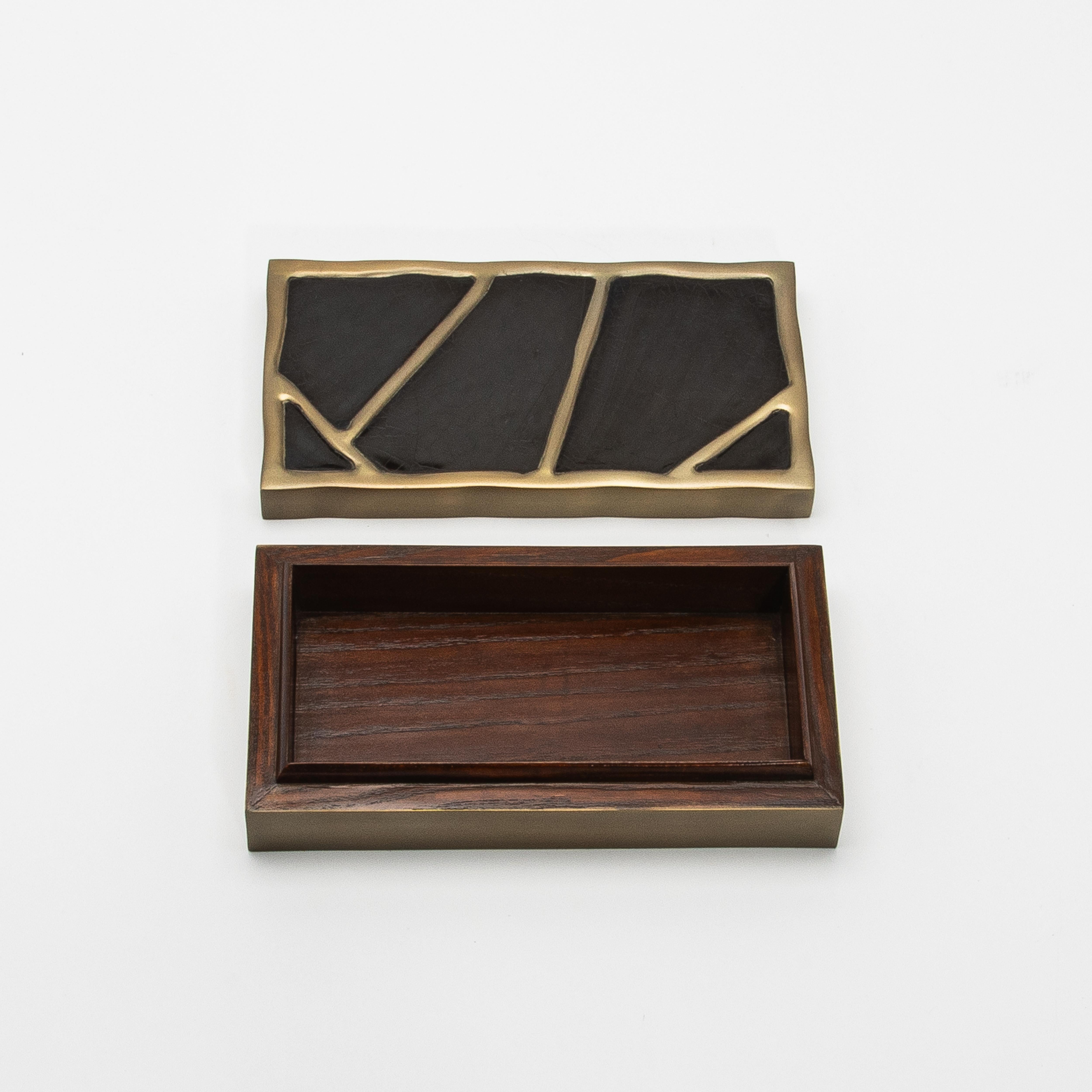 Modern Box in Black Shell with Bronze Patina Brass by R&Y Augousti 2