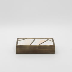 Modern Box in Mother of Pearl with Bronze Patina Brass by R&Y Augousti