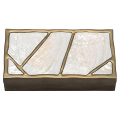 Modern Box in Mother of Pearl with Bronze Patina Brass by R&Y Augousti