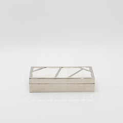 Modern Box in Mother of Pearl with Polished Stainless Steel by R&Y Augousti