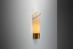Modern Brass and Acrylic Shade Wall Lamp, Europe 1950s