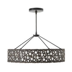 Modern Brass and Bezel-Set Crystal Chandelier