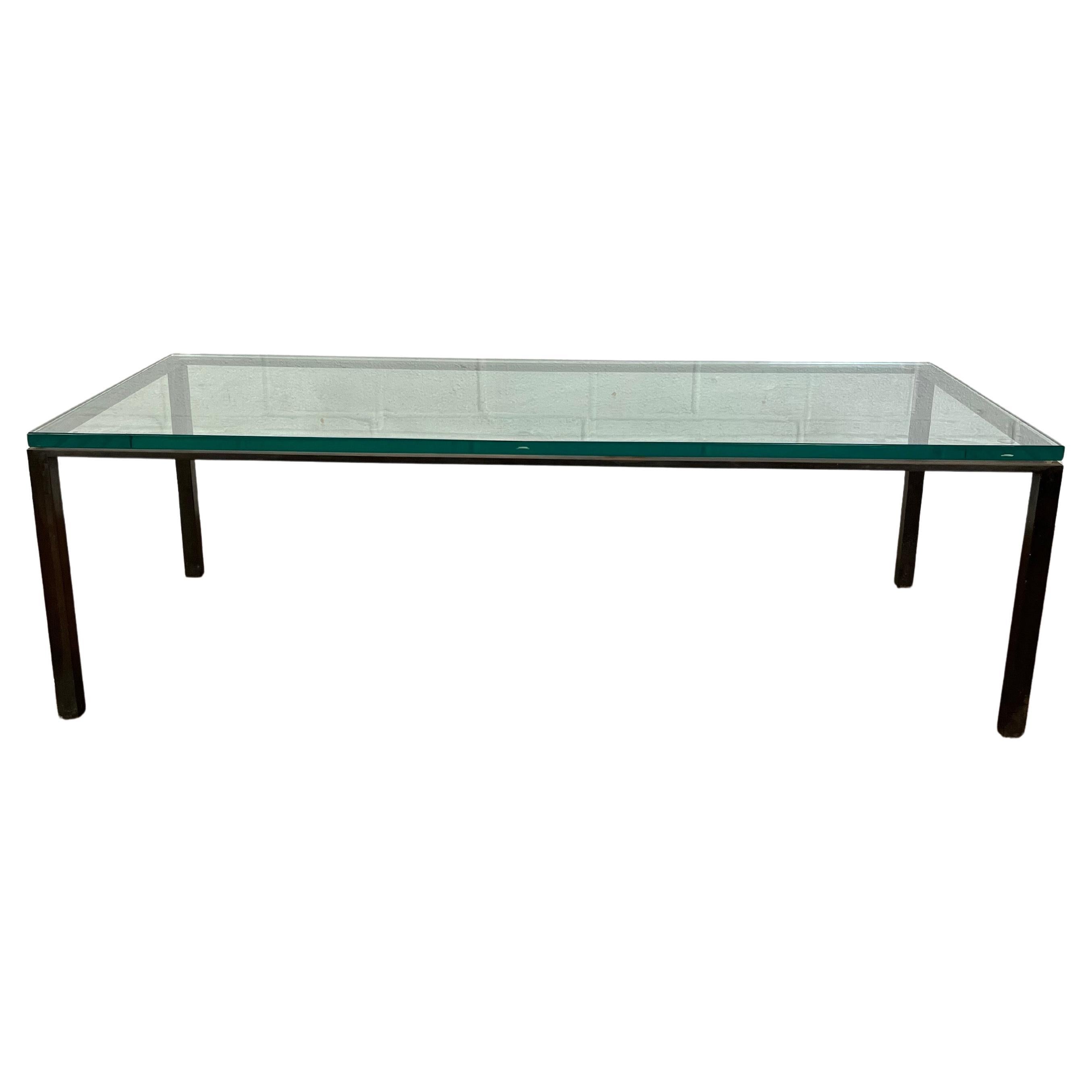 Stunning mid century brass or bronze coffee table with 3/4