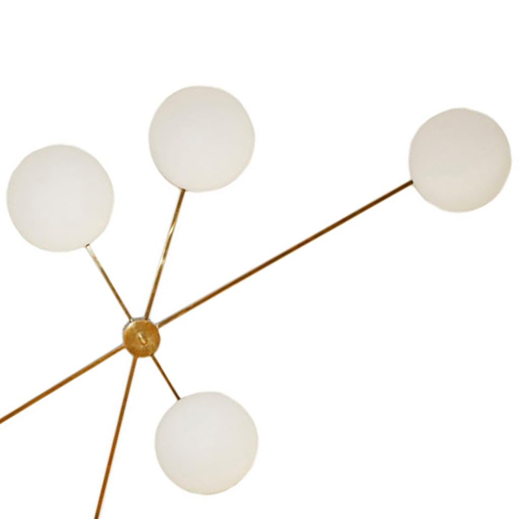 Modern Brass and Glass Italian Ceiling Lamp in the Style of Angelo Lelli 1