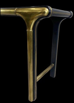 Modern Brass And Lacquer Console Table By William Doezema For Mastercraft