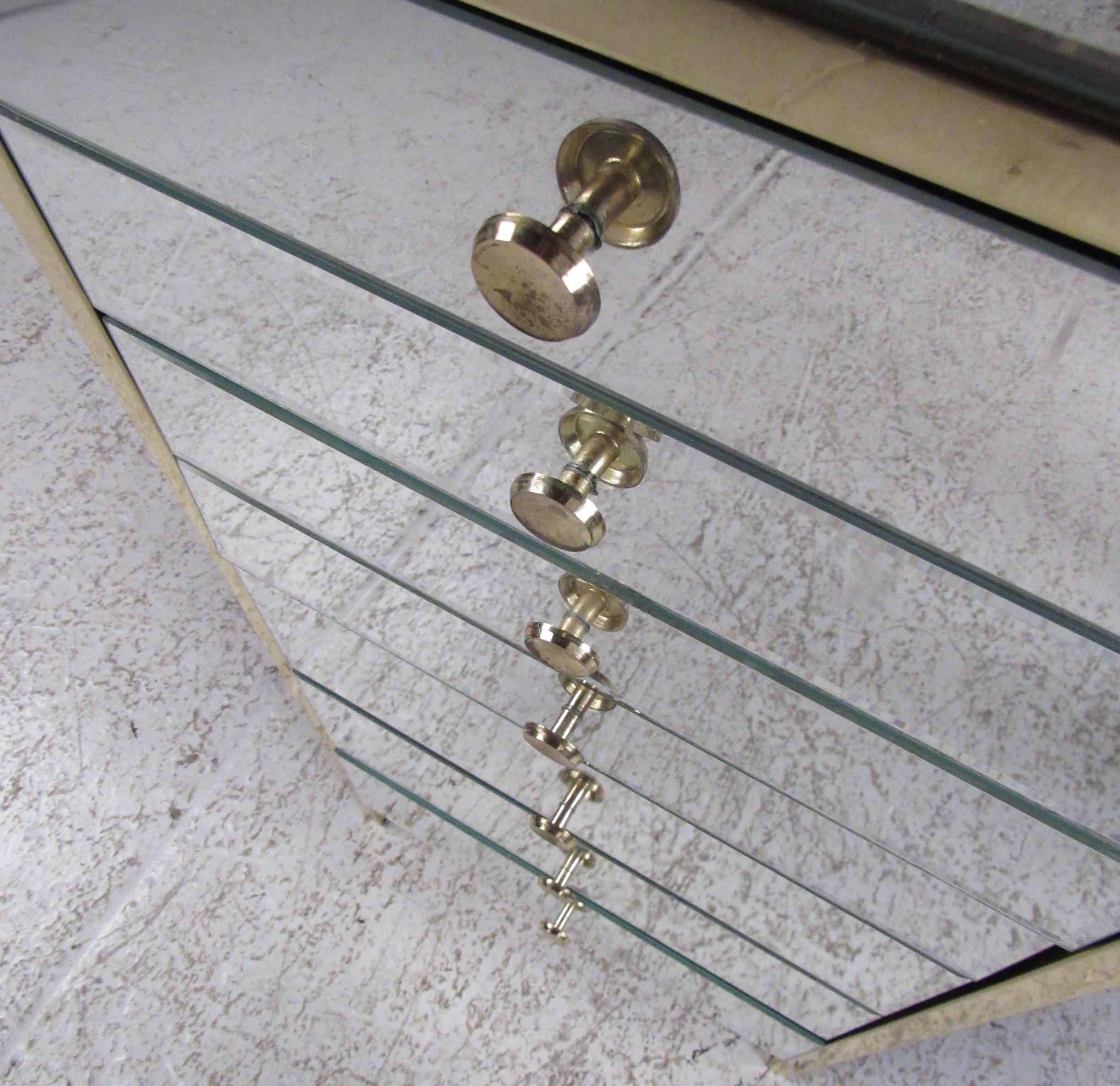 Modern Brass and Mirror Jewelry Chest 1