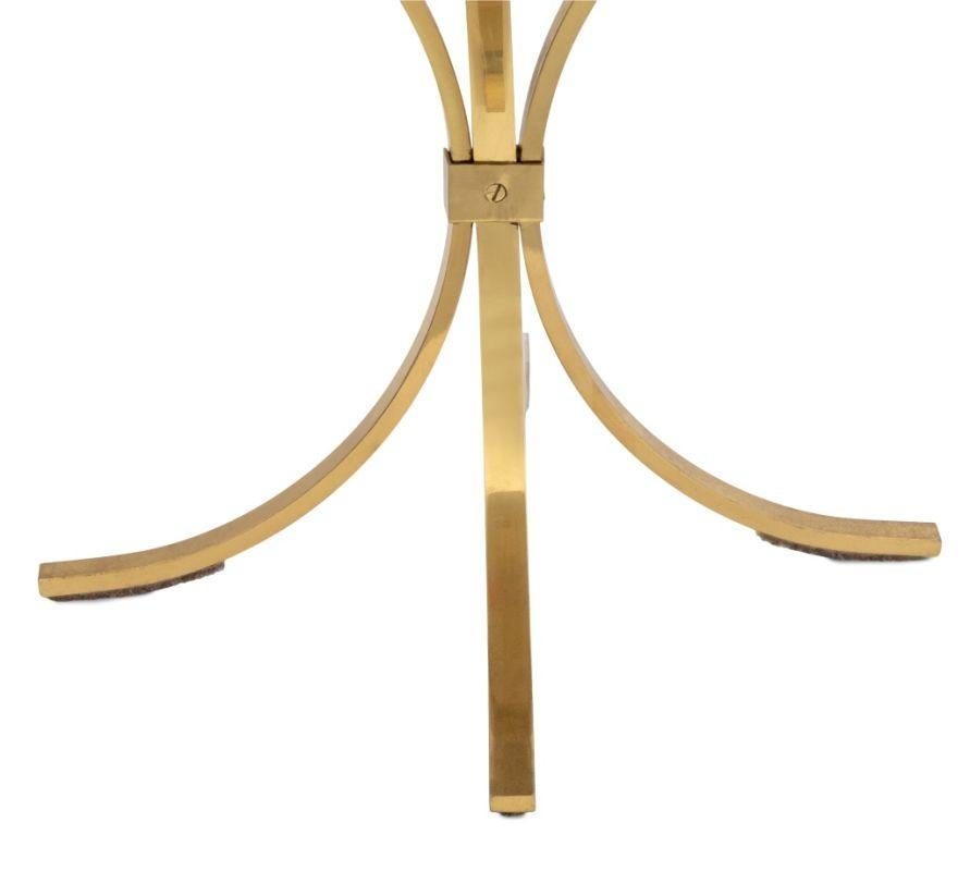 Mid-Century Modern Modern Brass and Mirror Top Circular Side Table For Sale