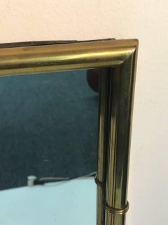 Modern Brass Bamboo Mirror in the Manner of Maison Baguès