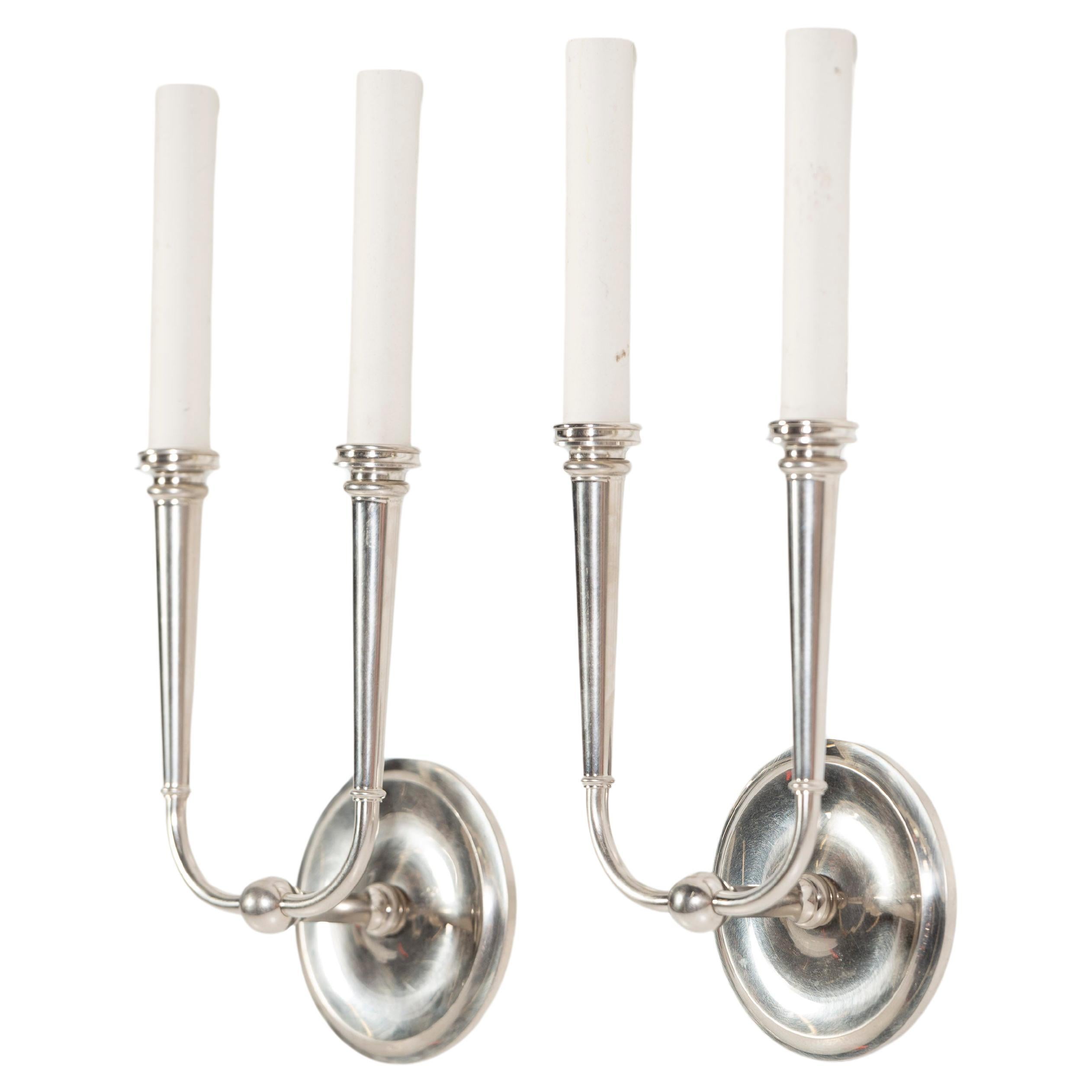 Modern Brass, Burnished Nickel Finish, Loire Twin Sconce, Remains Lighting, US