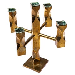 Modern Brass Candelabra by Lars Akesson, marker's Mark