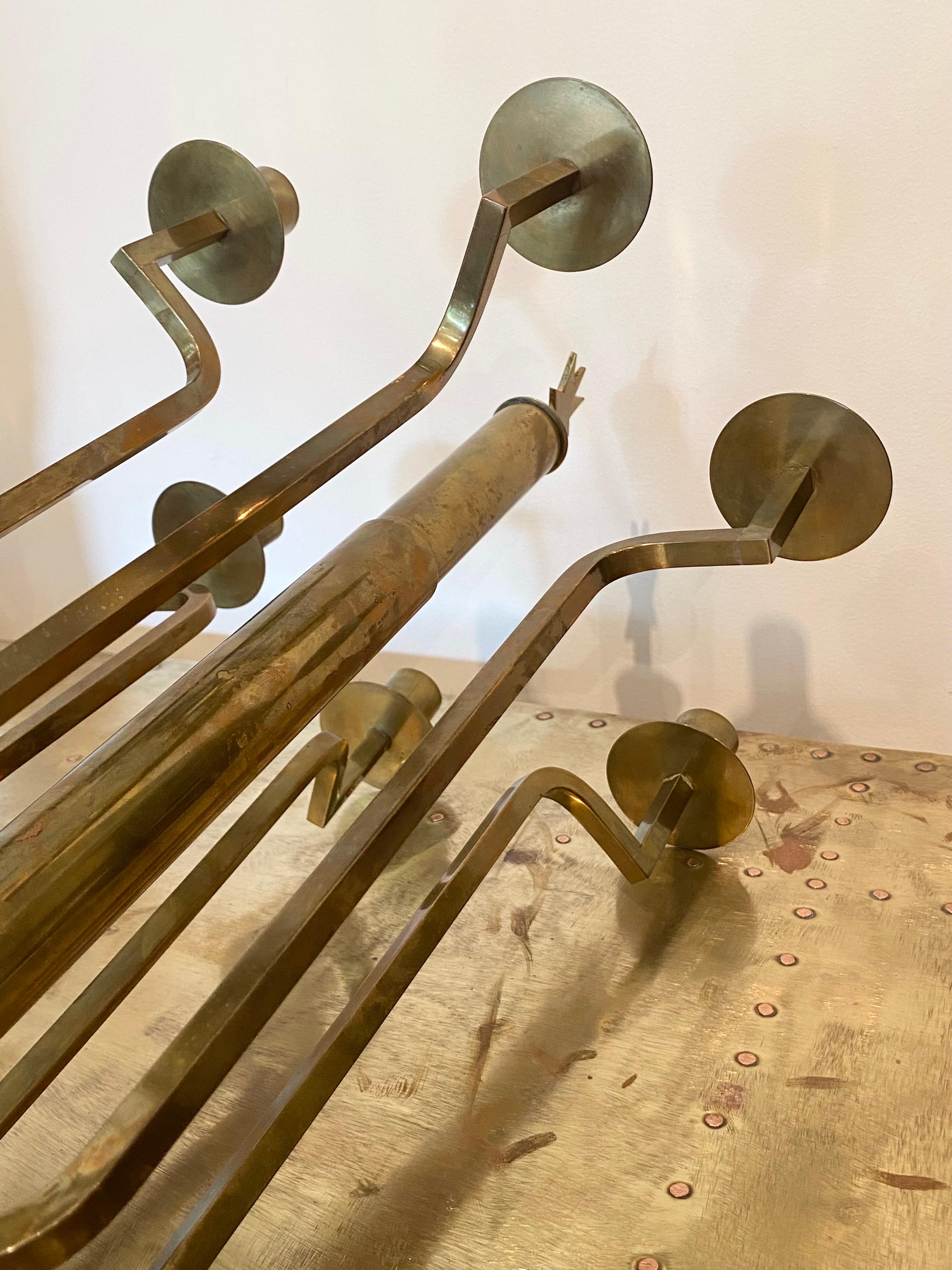 Candelabro moderno in ottone in vendita 4