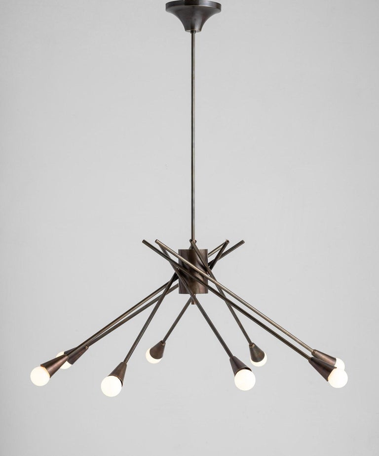Modern Brass Chandelier, Italy 21st Century In New Condition For Sale In Culver City, CA