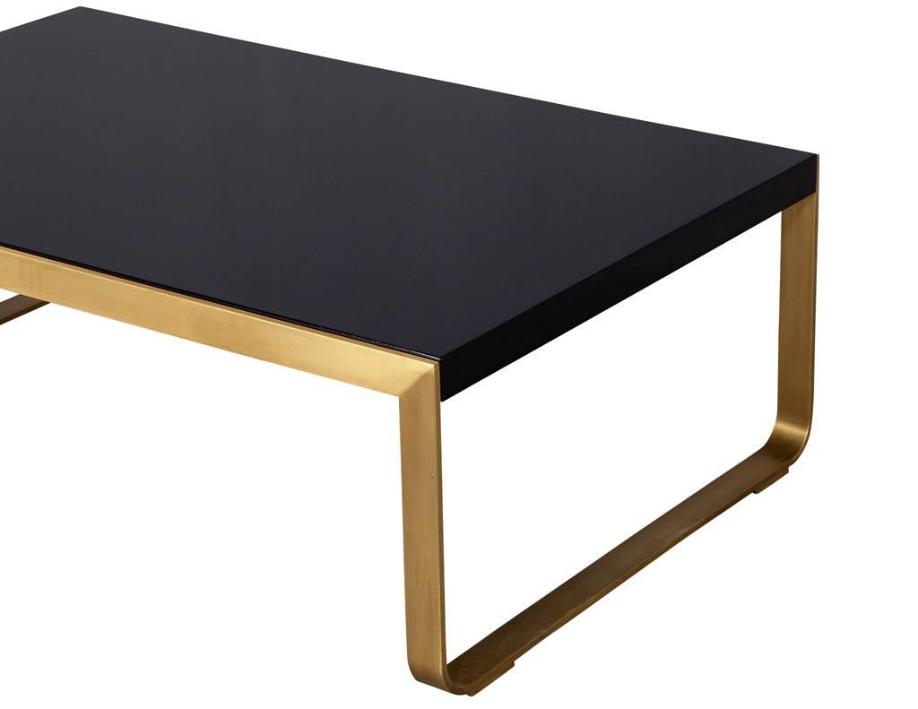 American Modern Brass Cocktail Table by Baker Furniture