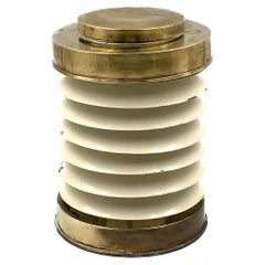 Modern brass cylindrical table lamp, France ca 1940