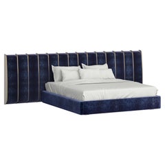 Modern Brass DEDAR Cama de terciopelo de seda US King hecha a mano Portugal Greenapple