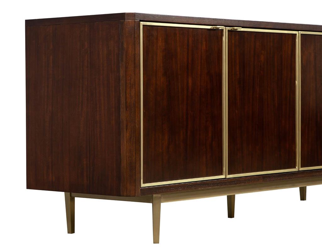 American Modern Brass Detailed Sideboard Buffet Credenza