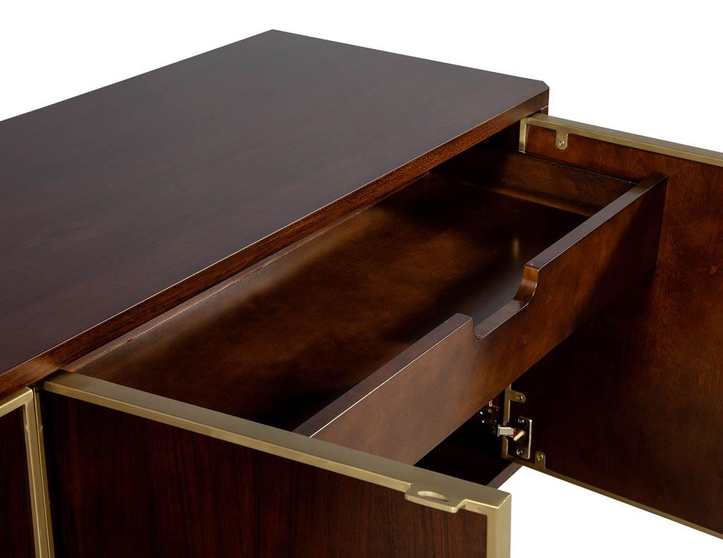 Contemporary Modern Brass Detailed Sideboard Buffet Credenza
