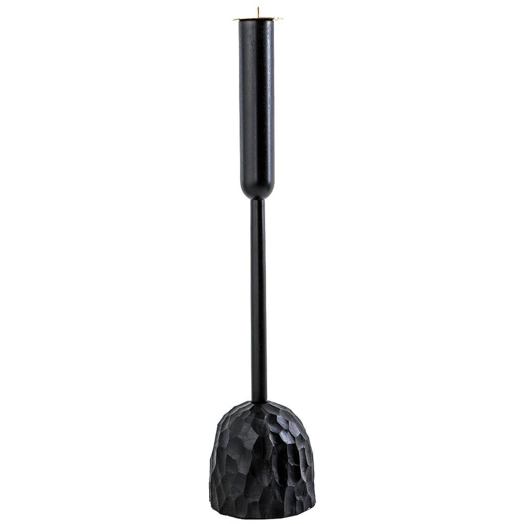 This modern Primal candlestick Small is part of the egg designs luxury Decor collection and is a great addition to any home.

The body of this candlestick is a cast resin base with a black duco-sprayed hand-turned timber stem with solid polished