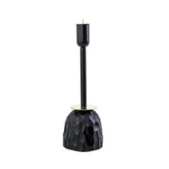 Modern Brass, Duco Turned Timber & Resin Primal Candlestick Small
